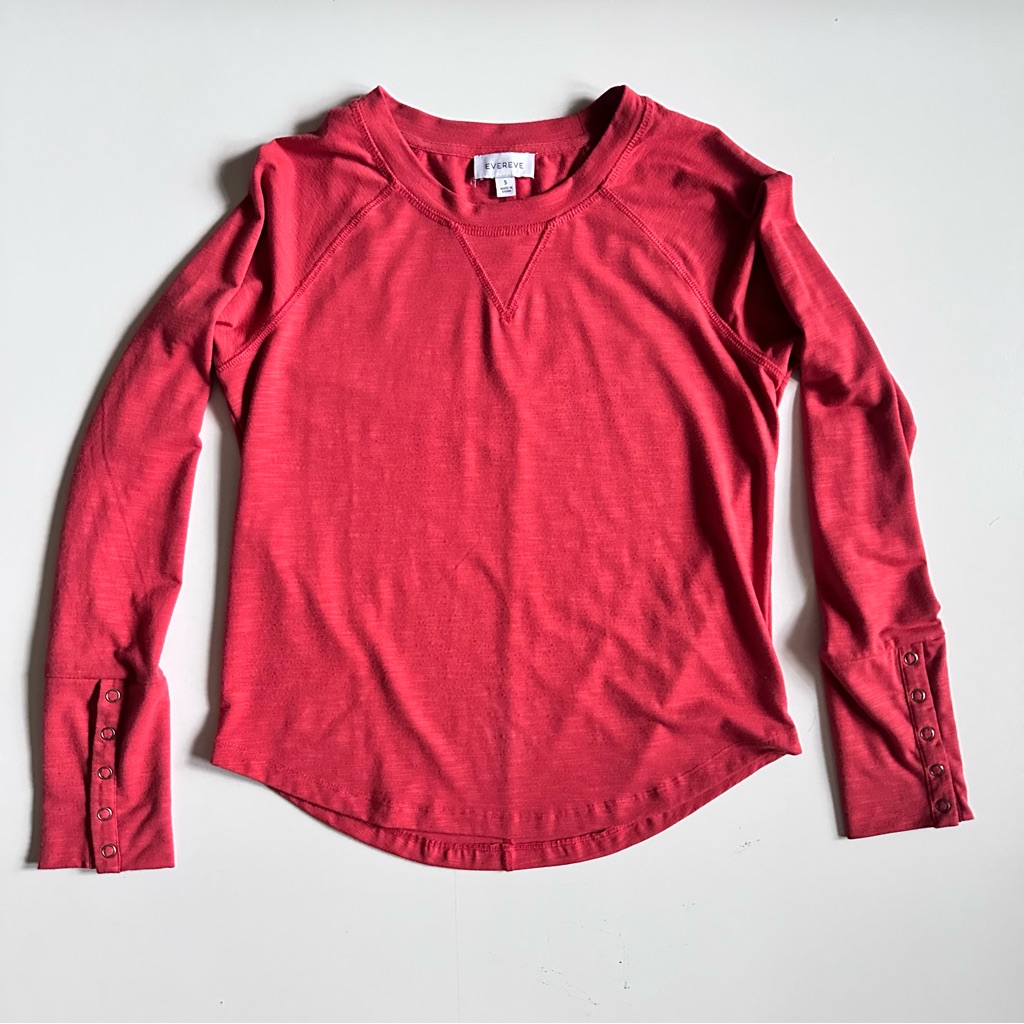 Evereve Symone Rust Long Sleeve Shirt Size Small